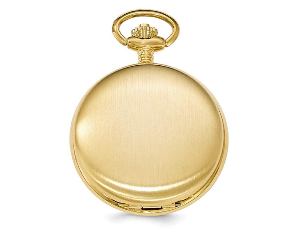 Gem And Harmony Gold-Finish Brass Mechanical Gear View Pocket Watch 42mm