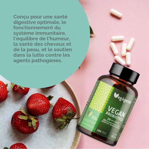 Vegágeno Probiotique 80 Milliards UFC – 30 Souches Bactériennes avec Zinc – Flore Intestinale & Intime – 180 Gélules Végétales – Prébiotique + Probiotique – Convient aux Végétaliens – vue 2