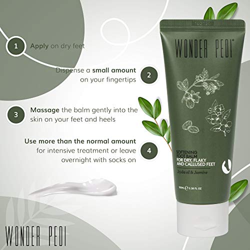 Wonder Pedi Foot Cream For Dry Cracked Heels - Urea Foot Cream Moisturizing And Repair For Dry Feet And Flaky Skin - Softening Foot Balm With Jojoba Oil Jasmine And Vitamins 3.38 Oz #TOP5