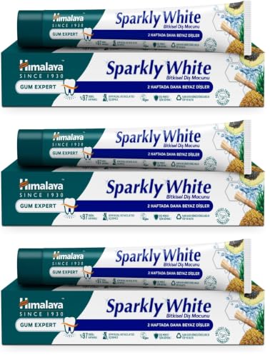 Himalaya Funkelndes Weiß Kaugummi-Experte Kräuter-Zahnpasta, Minze, 75 ml (Packung mit 3) – Ansicht 1