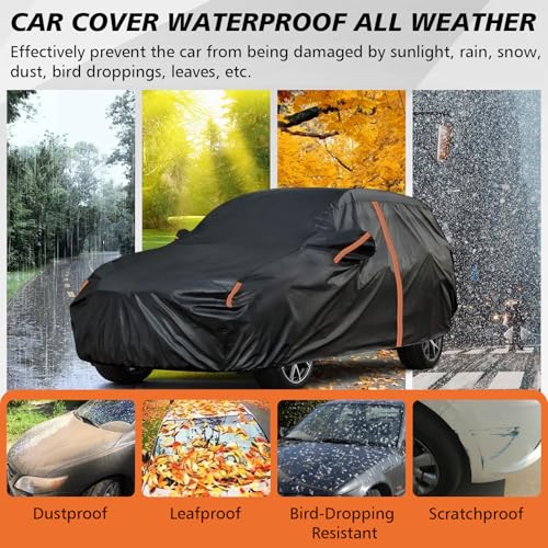 Cover for Volkswagen Taos, Cover for Taos, Custom Fit Taos Cover 2022-2025, Full Exterior Cover, Car Cover with Door Zipper/Windproof Bands/Reflective Strip,Outdoor Snow Car Cover Sun Dust Protection by JAOGAUS - Image 5