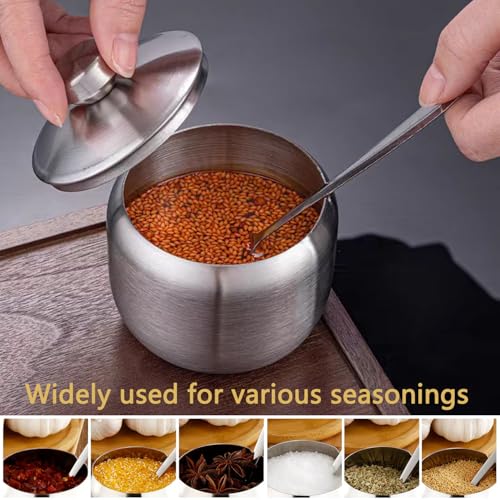 15oz Sugar Bowl with Lid And Spoon, Stainless Steel Sugar Creamer Container, Round Sugar Jar, Durable Sugar Pot for Coffee Bar Accessories, Coffee Bar Decor, Home and Kitchen Storage - Image 5