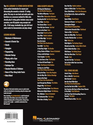 Hal Leonard 12-String Guitar Method - Learn Acoustic and Electric Guitar | Beginner and Intermediate Guide with Chords, Fingerpicking, Tuning, and 50 Song Excerpts | Includes Online Audio Tracks - Image 2