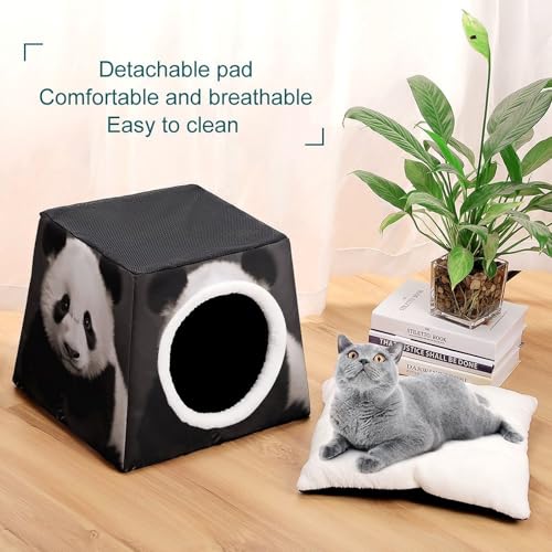 Nichoir pour animaux de compagnie style panda capsule d'espace chaude pour chat et chien d'intérieur