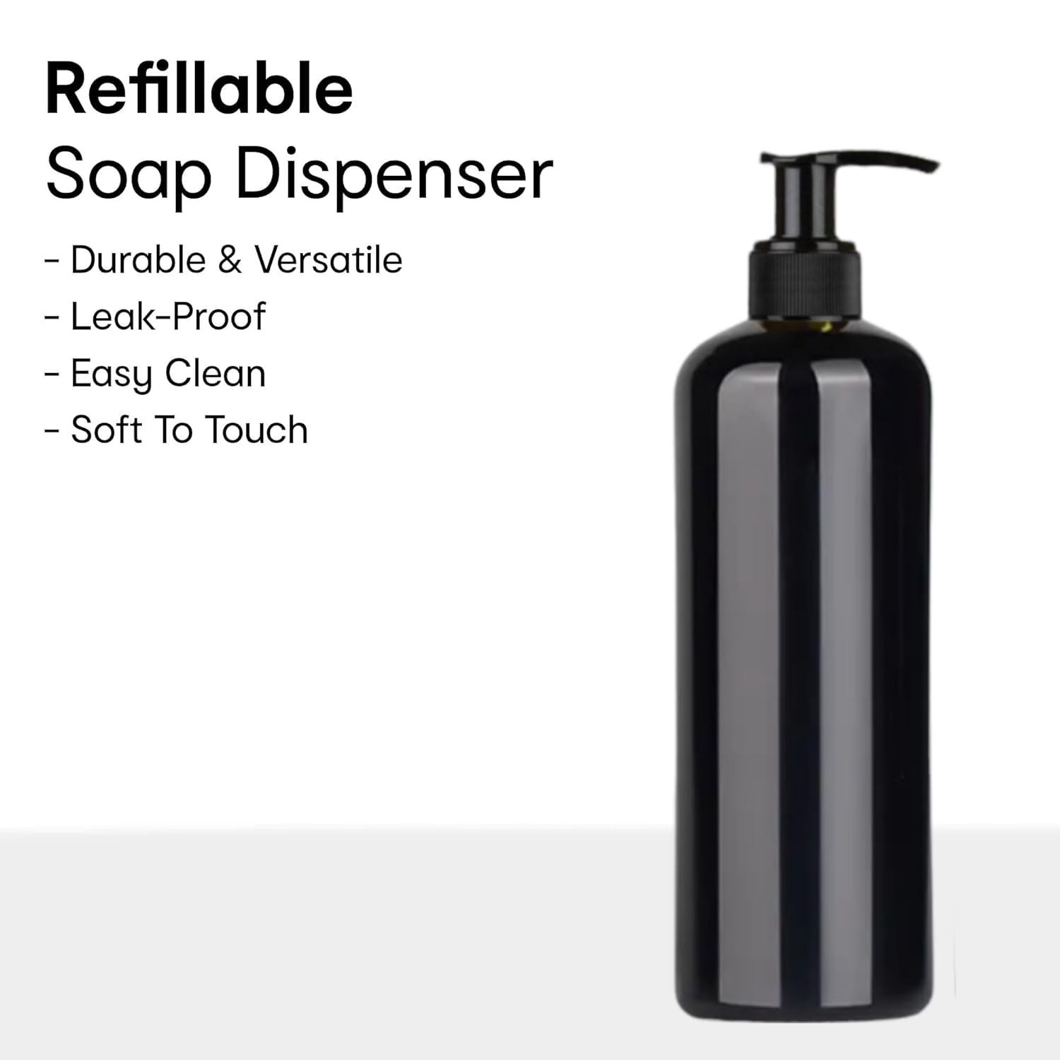 Harrods 5-Piece Empty Refillable Shampoo Pump Bottles | 500ml Plastic Soap Dispenser for Wash Basin, Handwash | BPA-Free, Durable Spray Bottles for Liquid Soap, Lotion, Conditioner (Transparent) (5) - Image 5 thumbnail