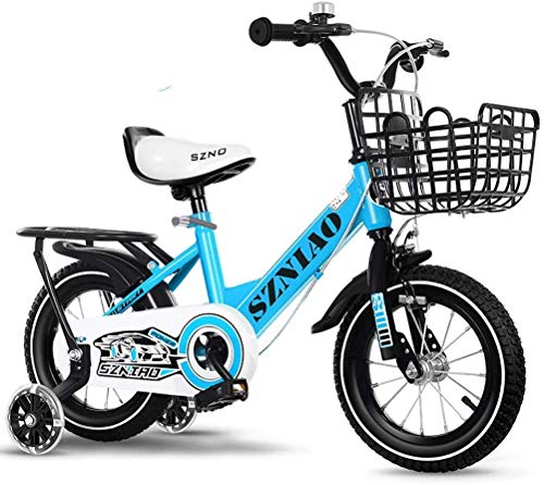 Ligero, Bicicletas de montaña for niños con ruedas de entrenamiento, 12" 14" muchachas de los muchachos del estilo libre de la bicicleta de 2-10 años de edad con Asiento de atrás y de canasta, bicicle