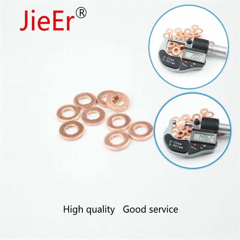 30 PCS/lot 7mm-9mm Common Rail Injector Repair Kits 1-3mm Thickness Common Rail Injector Nozzle Sealing Copper pad Gasket - (Color: 9-18-1.5mm)
