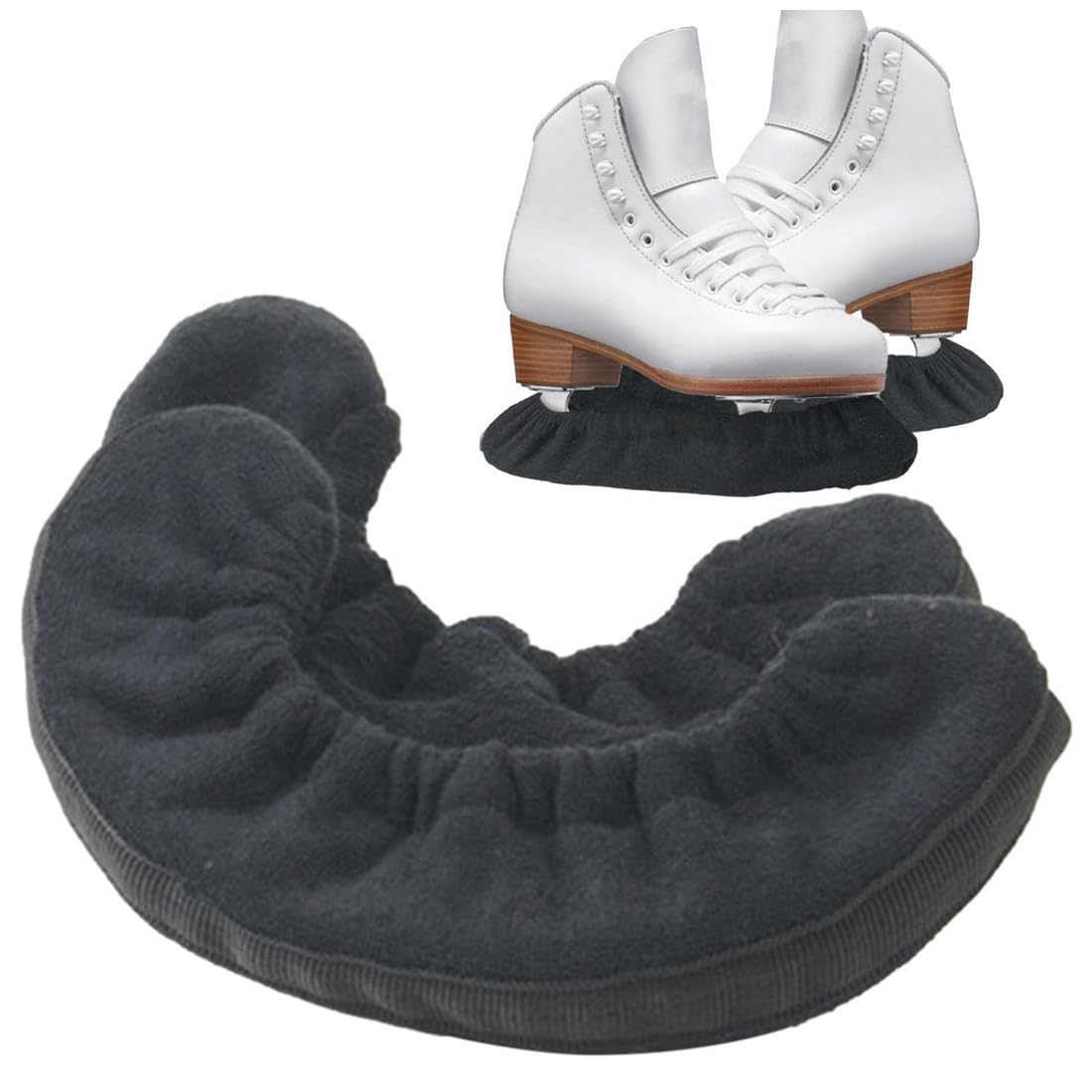Aoblok 1 Paio di Calze Elastiche per Pattini Ghiaccio per Hockey su Ghiaccio, per Uomo e Donna, Bambini, Pattini da Ghiaccio, Protezione per Pattini, Accessori per Hockey su Ghiaccio, Regalo (Blu, M