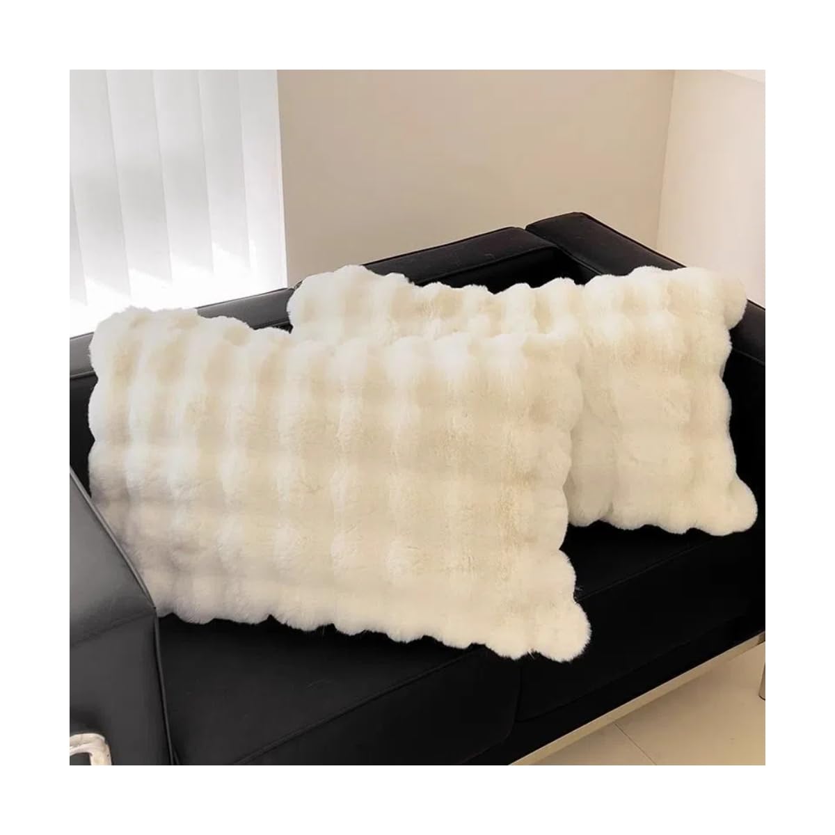 Amazon｜2PCS モコモコ 枕カバー ラビットファー ピローケース 48×74cm