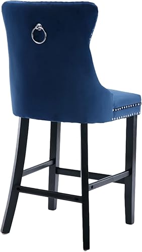 Miniatura 7 de Aoowow Juego de 2 taburetes de bar tapizados de terciopelo para encimera, altura del asiento del contrataburete 26.3 pulgadas, sillas de bar sin