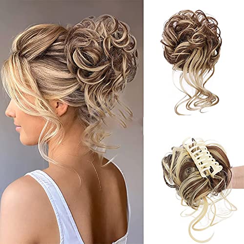 Faringoto Messy Tousled Curly Hair,Hair Bun,Hair Piece,Hair Extensions for Women, 12H24