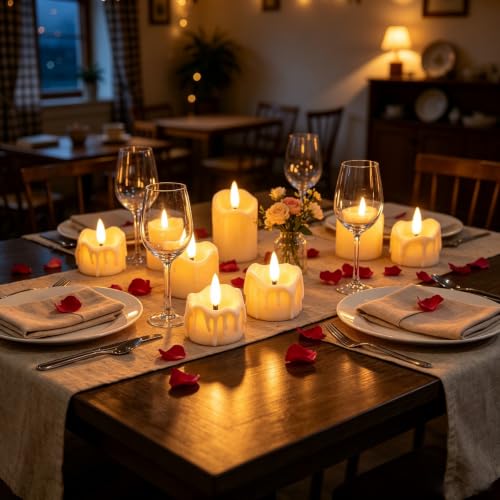Image of 48 Pack LED Timer Tea Lights Battery Operated, Flameless Flickering Timer Votive Candle Lights, Small Electric Flicker Fake Tealight Candle Bulk for Christmas Party Halloween Pumpkin Decorations