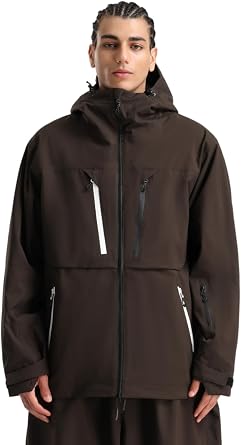 GSOU SNOW Mens Ski Jacket Baggy Snowboard Jackets Snow Hoodie Coat