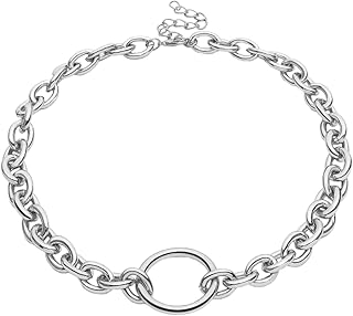 KESYOO 2pcs punk necklace women chunky necklace women necklace chain link Miss blush rock and roll