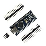 El chip CH340G en el Nano solo se alimenta si la placa se alimenta a través de USB. Como resultado, cuando se ejecuta con alimentación externa (no USB), la salida de 3.3V (que es suministrada por el chip FTDI) no está disponible y los LED RX y TX parpadearán si los pines digitales 0 o 1 son altos.