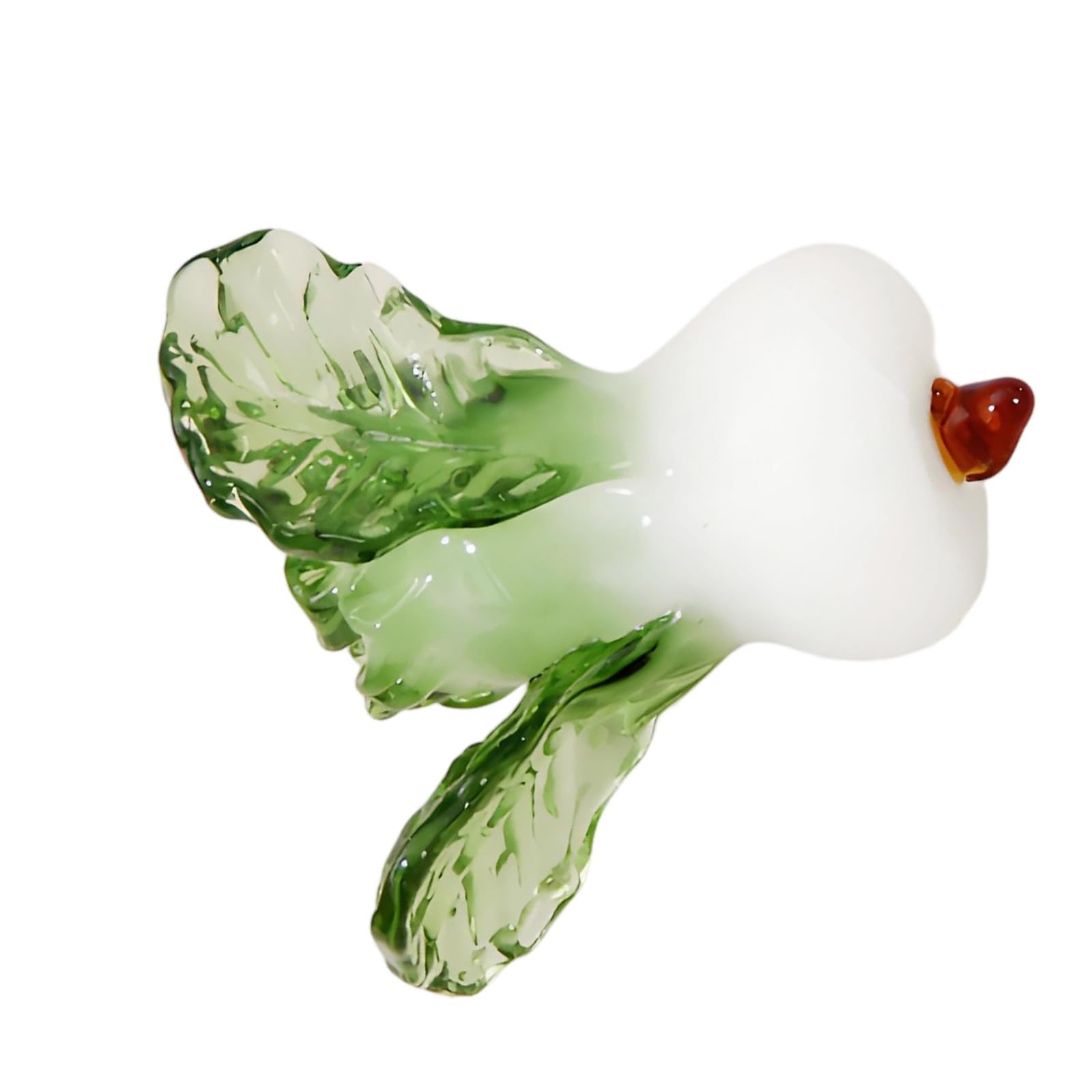 Osniyaw D Glass Chinese Cabbage Statue, Green Vegetable Figurine, Ornament For Bookshelves, Exhibition An Interior Ecoration, Glass Chinese Cabbage Ornament