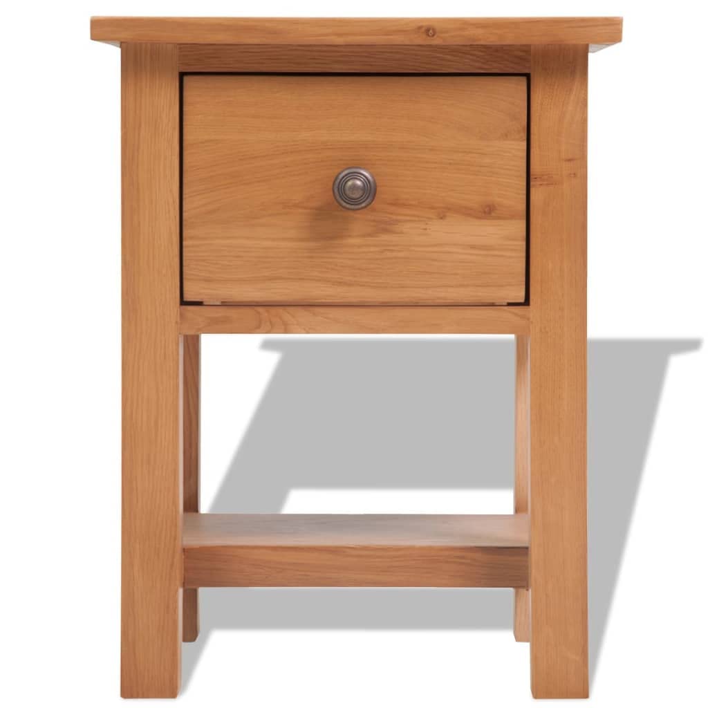 Table de chevet en chêne massif avec tiroir de 36 cm rustique