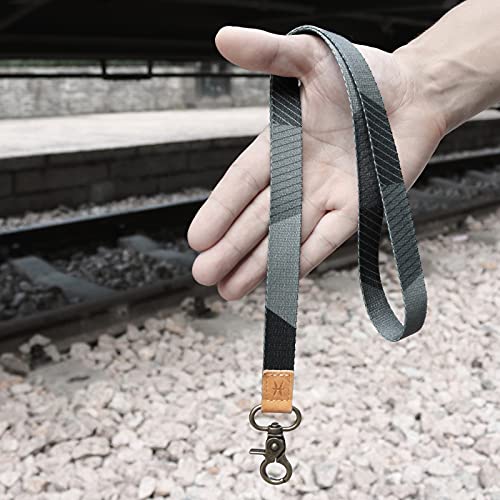 HEZEN Coole Lanyards, Halsband-Schlüsselanhänger, Hals-Lanyards für Schlüssel, Brieftaschen und Ausweishalter (Gestreift Schwarz)