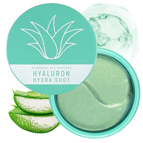 Victoria Beauty Hialuronowe płatki pod oczy, przeciwko cieniom, z niacynamidem i aloesem, maska pod oczy z kwasem hialuronowym, redukuje zmarszczki i opuchliznę, 60 płatków