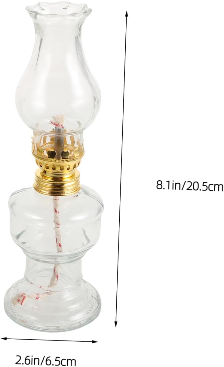 ORFOFE 2sets Chinese-Style Kerosene Oil Lamp Retro Kerosene Chimney Ambiance Lighting