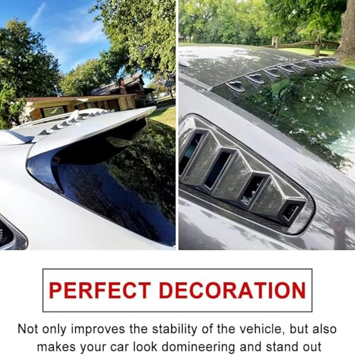 Image of 10Pcs Black Style 2 Fin Air Vortex Generator Diffuser Shark Fin Set Kit Compatible with Spoiler Roof Wing Pointed 10PC Auto Accessories for Car Decoration