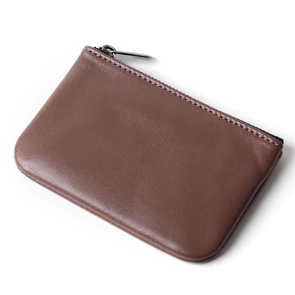 Monedero Monedero de Cuero Mini Corto Vintage con Cremallera para Hombre Cuero(Colour 4)