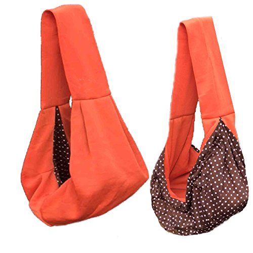 iPrimio Dog & Cat Sling Carrier Chest: Hands-Free Reversible Orange Pet Papoose Bag - Soft Pouch, Cat & Dog Carrier, Purse for Small Pets