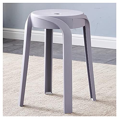 Tabouret empilable en plastique, tabouret de salle à manger nordique épaissi, tabouret rond empilable créatif pour restaurant, banc à siège égal,...