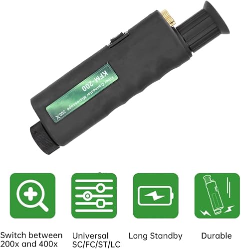 Miniatura 7 de Microscopio de fibra óptica de mano, adaptador de inspección de 7.874 x 15.748 x 0.098in, microscopio de fibra óptica con LED blanco