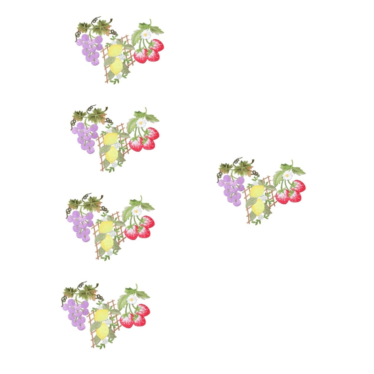 Angoily 5 Set Toppe Ricamate Frutta Per Cucire Applique Decorativi Per Giubbotti E Abbigliamento Design Fragola Per Riparazioni E Abbellimenti Tessili 3 Pezzi*5