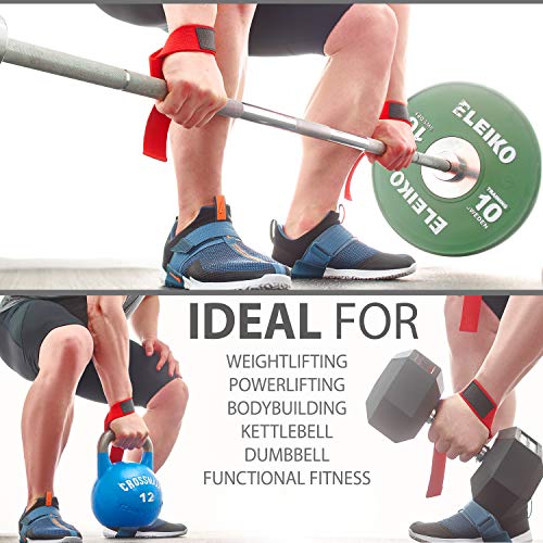 Image of WARM BODY COLD MIND Lasso Lifting Wrist Straps for Cross Training - Rated at 770 lb - Hand Wraps for Olympic Weightlifting, Powerlifting, Weight Lifting, Bodybuilding Strength Deadlift Gym Bar, Cotton