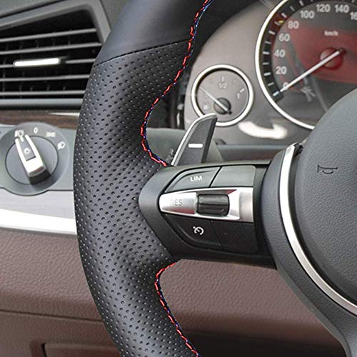 Eiseng DIY Sew Stitch Black Microfiber Leather Steering Wheel Cover for BMW 3 Series F30 F10 Sport / 2014-2017 M3 M4 M5 M6 F12 F13 M240i X2 M35i / 2015-2018 F85 X5M F86 X6M Interior Accessories by Eiseng - Image 3