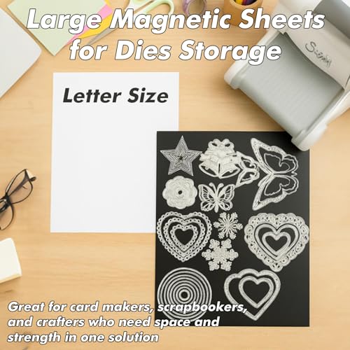 Image of 24 PCS Large Magnetic Sheets for Dies Storage 8.5 x 12 Inch Die Cut Storage Envelopes 1mm Magnetic Sheets & Die Storage Sleeves with Name Tab, Die Storage Set for Scrapbookers & Card-Makers