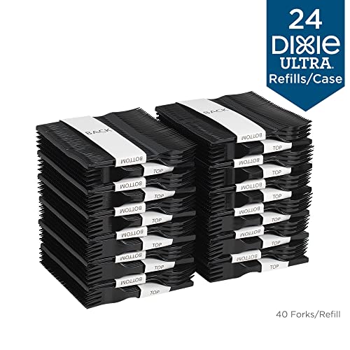 Image of Dixie SSF51 SmartStock Plastic Cutlery Refill, Forks, Black, 6.5 Inches, 40 Per Pack (Case of 24 Packs)
