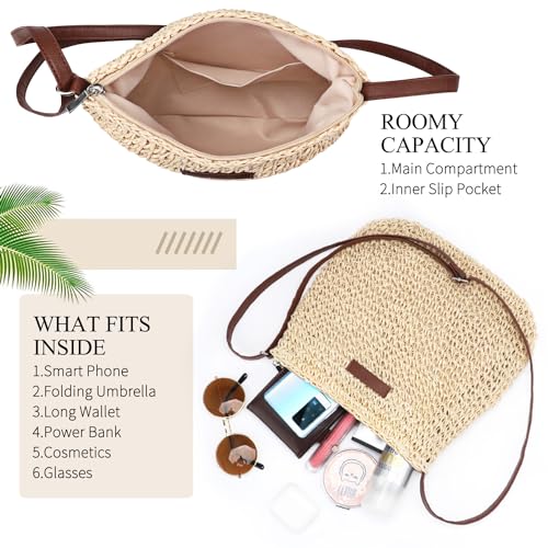 Ayieyill Straw Clutch Bags for Women Shoulder Bag Crossbody Bag Summer Beach Straw Bag Hand-Woven3