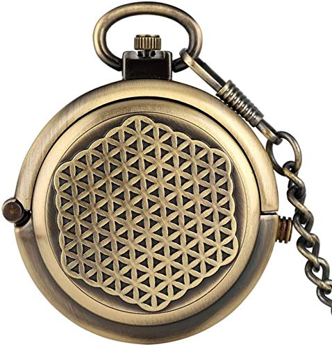 Taschenuhr mit Kette Retro Antike Hohlhülle Einzigartige Doppel-Plattenspieler-Kappe Handaufzug Mechanische Uhr Herren Bronze Uhrentasche