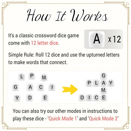 12 Pcs The Crossword Solitaire Game in White with Tin Box & Velvet Bag, Large Spelling Letter Dice Game for Adults, Travel & Game Night by Tinzum - Image 3