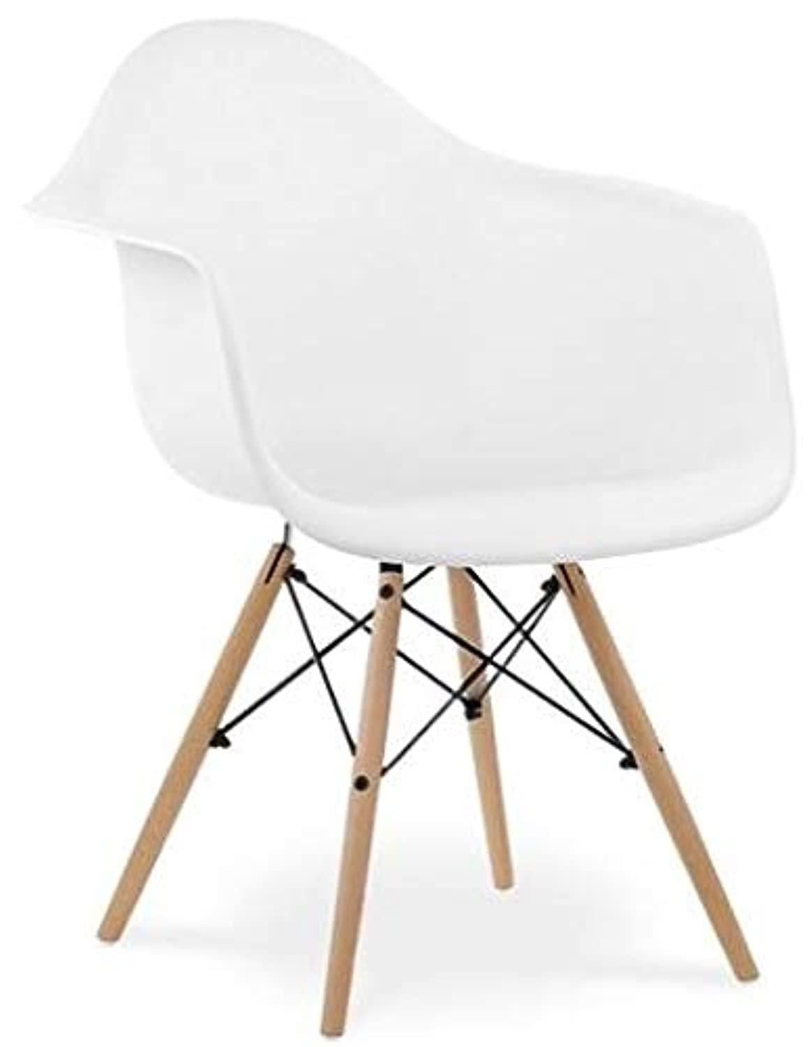 A AWF AL WADI FURNITURE SINCE 1991 Eames Big Daw Plastic Dining Chair with Solid Metal Webbing Legs - White