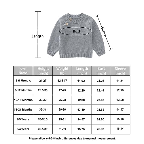 Pureborn Toddler Boys Girls Pullover Sweater Cotton Knit Warm Crewneck Long Sleeve Tops Solid Gray 4-5T #TOP5
