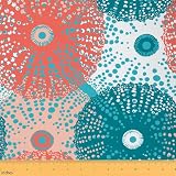 Picture of jejeloiu Sea Urchin Shell Upholstery Fabric by The Yard, Ocean Marine Theme Reupholstery Fabric for Chairs, Beach Sealife Decorative Waterproof Outdoor Fabric, 5 Yards, Turquoise
