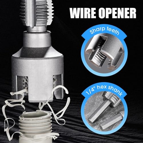 3 Pcs Internal & External Pipe Threading Tool, Function Pipe Thread Cutting Tool for 1/2" & 3/4"& 1" PVC/Plastic Pipes, Electric Drill Compatible Pipe Threader Kit for Home Repair by Haigou - Image 4