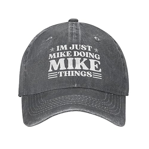 Gymini Im Just Mike Doing Mike Things Hat for Men Im Mike Doing Mike Things Trucker Hat Cowboy Funny Hat Gifts Baseball Cap Deep Heather