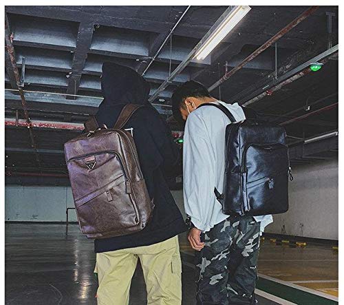 Mochila Masculina Couro Computador Impermeável Estilosa (Marrom Escuro)