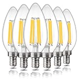 ALAMPEVER 6 Pack Chandelier Light Bulbs 100 Watt Equivalent, 800LM Bright Dimmable LED Light Bulb, E12 Base, 5000K Daylight White, B11 Type, 5.5W, Ideal for Living Room, Bedroom, Dining Room