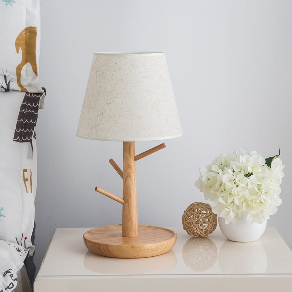 Lampa stołowa Nordic Lampa stołowa Kreatywna lampka nocna do sypialni Naturalnie drewniana lampa Korpus LED Lampka nocna do czytania Lampa stołowa LED
