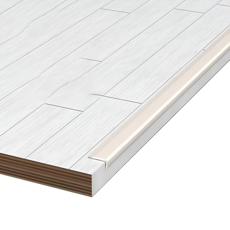 Coayuou Tile Trim Aluminum Corner Protection Profile 90cm* 3 Pcs Edge Protector Ideal for Floor & Wall Edges, Waterproof, Durable & Easy to Install Ideal for Home/Office(Perlweiß,3cm*1cm)