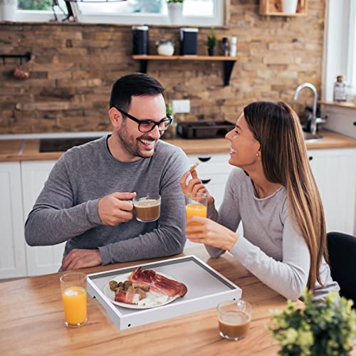 Artmeer Bed Tray Table With Folding Legs,Bamboo Breakfast In Bed For Tv Table, Laptop Computer Tray,Eating,Snack Tray (White) #TOP5