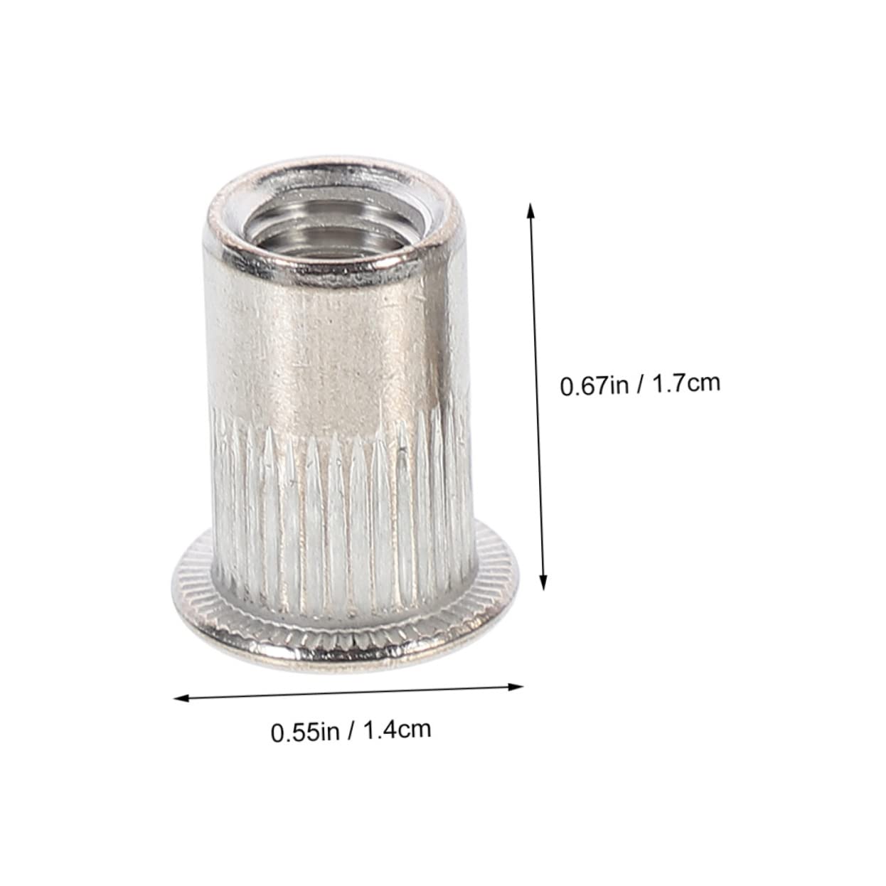 Cabilock 10pcs Stainless Steel Rivet Nuts Flat Head Insert Nut for Secure Fastening Steel Resistant High Reliability Precision Made Riveted Inserts