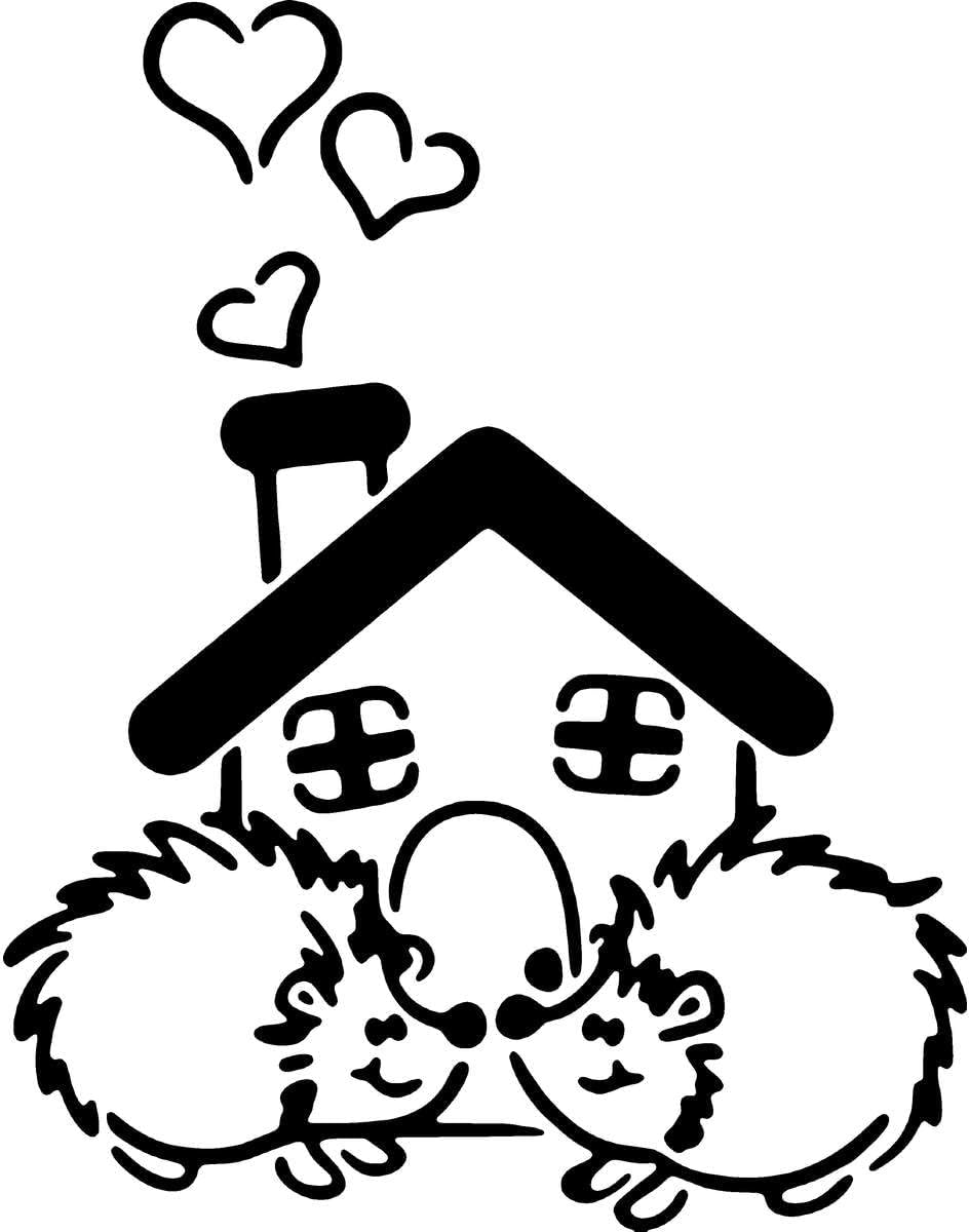 Azeeda 'Hedgehog Home' Reusable Stencil – Durable Decorative Template for Painting and Spraying on Walls, Tiles, Wood, Fabric & Craft Projects - XXL (A2) (WS00029557)