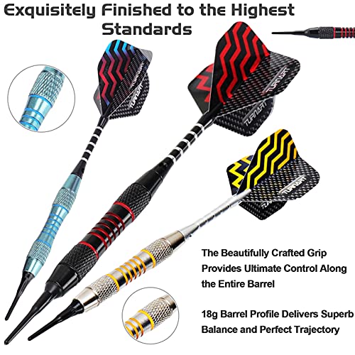 image for Turnart Darts Plastic Tip - Professional Soft Tip Darts Set for Electr
